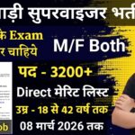 Mahila Supervisor Recruitment